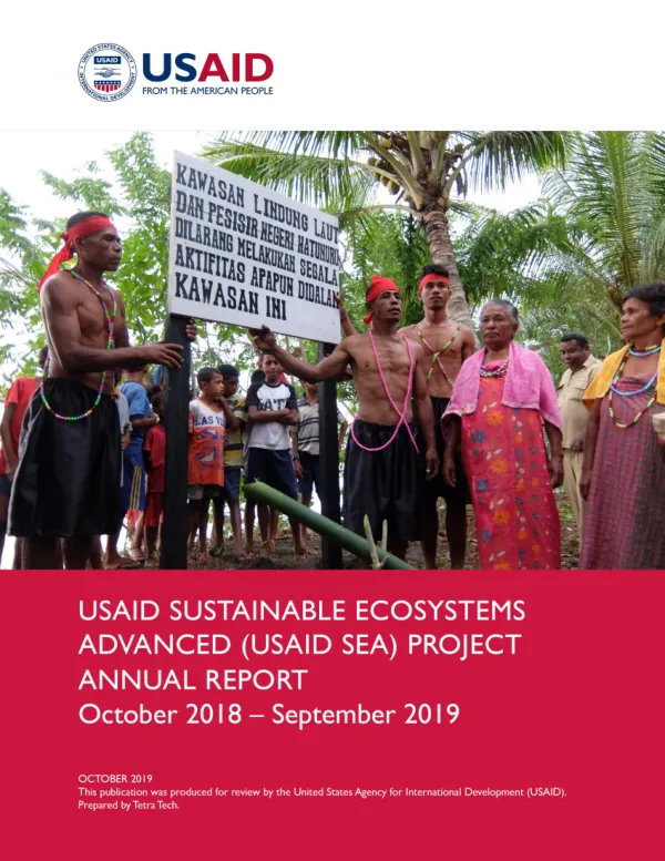 USAID SEA Project | ANNUAL REPORT: 01 October 2018 – 30 September 2019