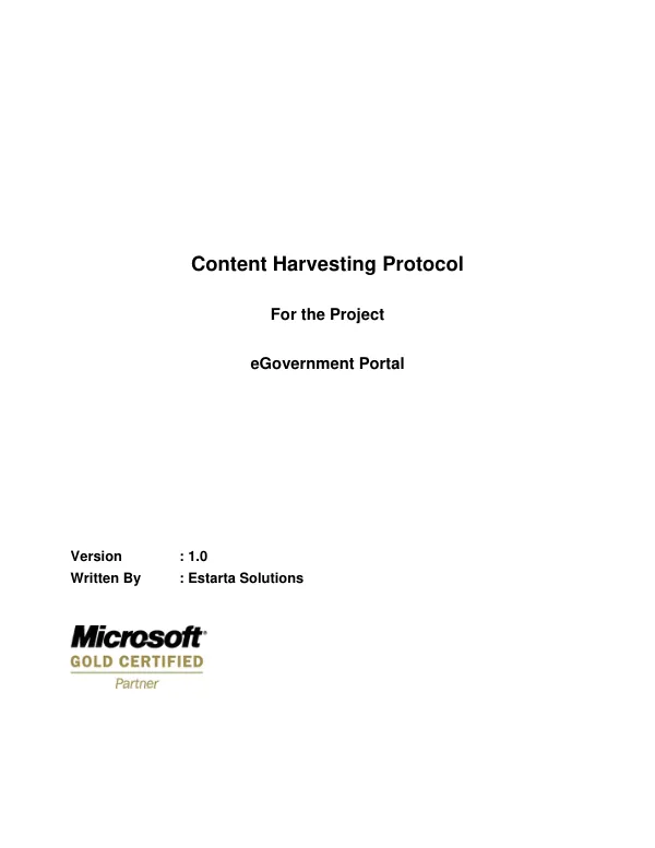 Content Harvesting Protocol for eGovernment Portal