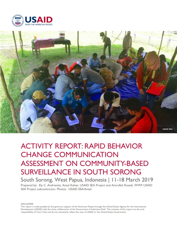Rapid Behavior Change Communication Assessment on Community-Based Surveillance in South Sorong
