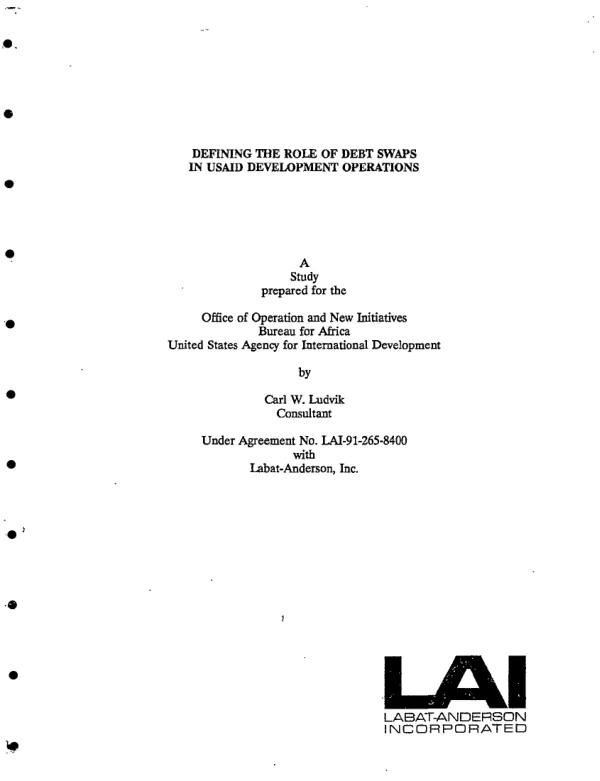 Defining the role of debt swaps in USAID development operations : a study