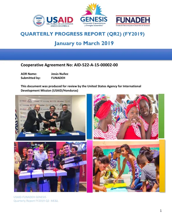 USAID-FUNADEH GENESIS Quarterly Report Q2 FY2019- ME&L
