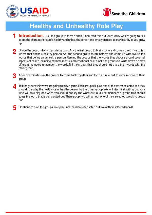 Healthy and Unhealthy Role Play