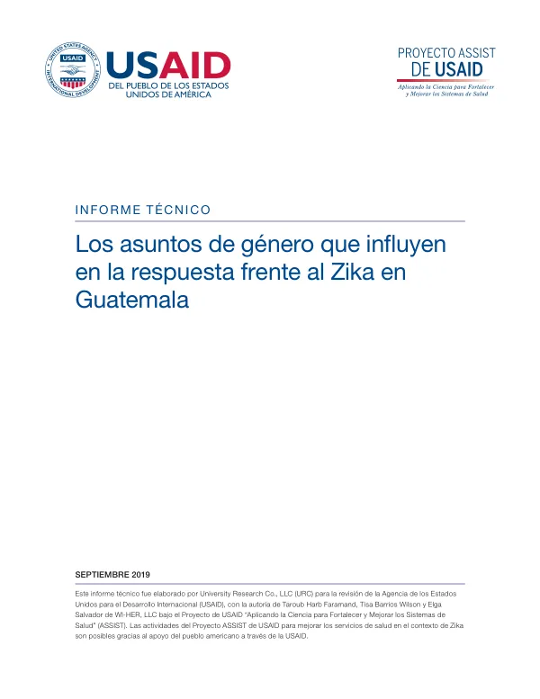 Asuntos de género que influyen en la respuesta al Zika en Guatemala
