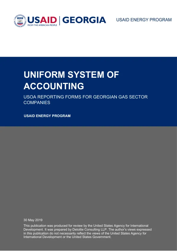 Uniform System of Accounting for Georgian Gas Sector Companies