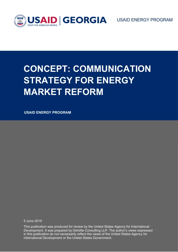 Concept: Communication Strategy for Energy Market Reform