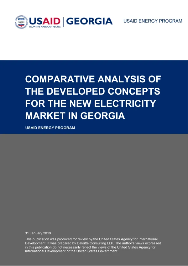 Comparative Analysis of the Developed Concepts for the New Electricity Market in Georgia