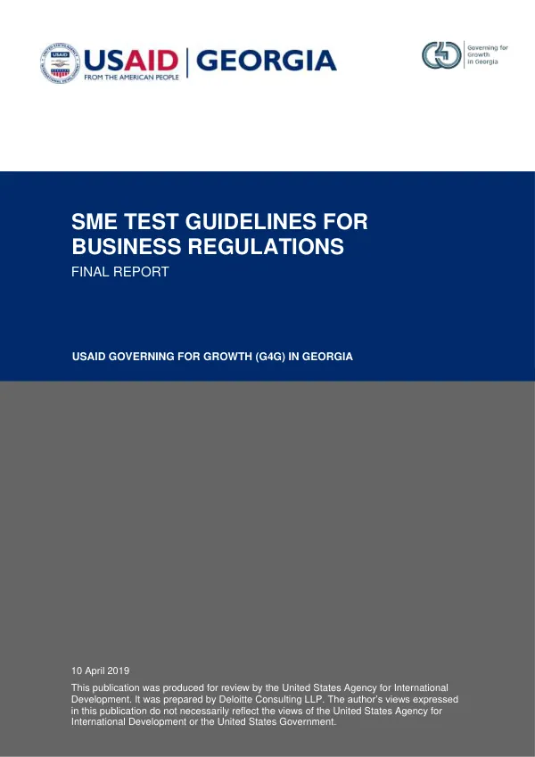 SME TEST GUIDELINES FOR BUSINESS REGULATIONS