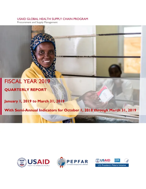 GHSC-PSM Quarter 2 Report, Fiscal Year 2019