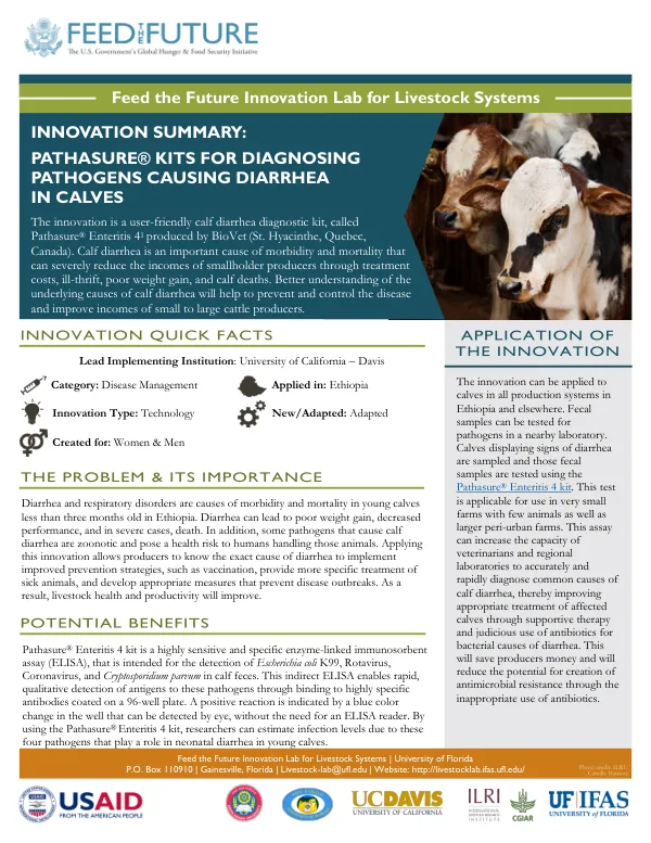 Pathasure® Enteritis 4 kit for Diagnosing Pathogens Causing Diarrhea in Calves