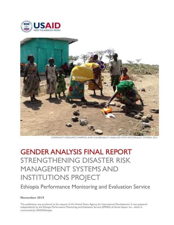 Gender Analysis Final Report: Strengthening Disaster Risk Management Systems and Institutions Project