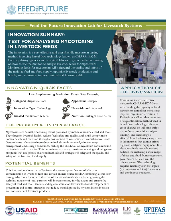 Cost-Effective Mycotoxin Testing Method for Livestock Feeds