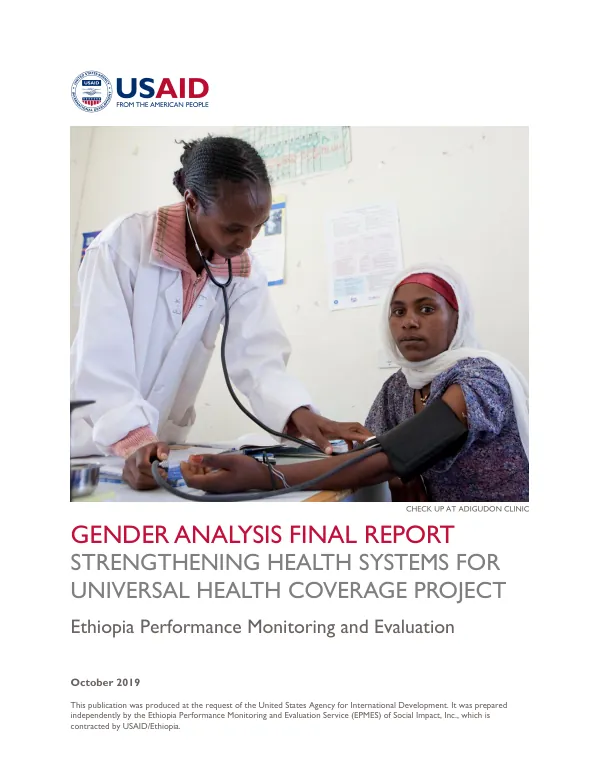 Gender Analysis: Strengthening Health Systems for Universal Health Coverage Project
