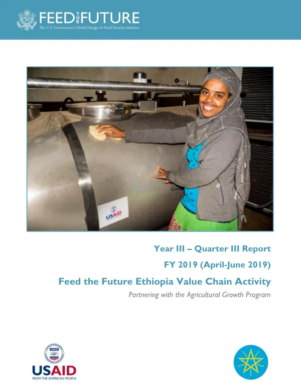 Feed the Future Ethiopia Value Chain Activity | FY 2019 Quarter III Report