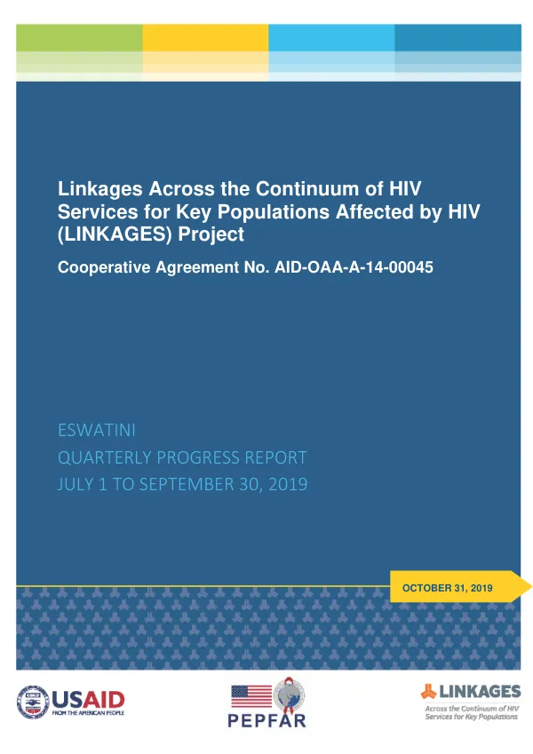 LINKAGES Quarterly Report (July 1 to September 30, 2019) - Eswatini