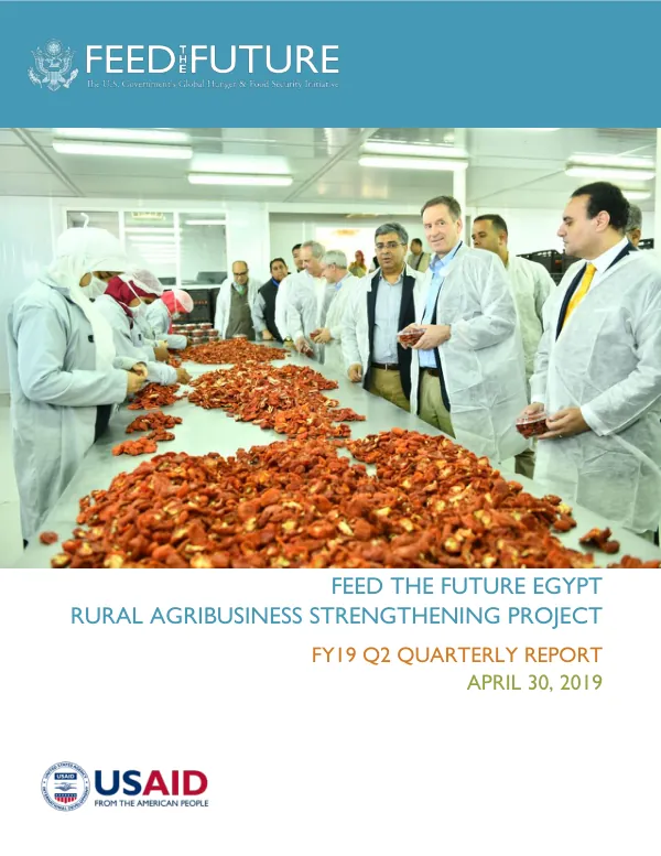 Feed the Future Egypt Rural Agribusiness Strengthening Project FY19 Q2 Quarterly Report
