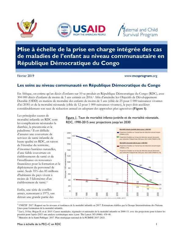 Mise à échelle de la PECi-C en RDC