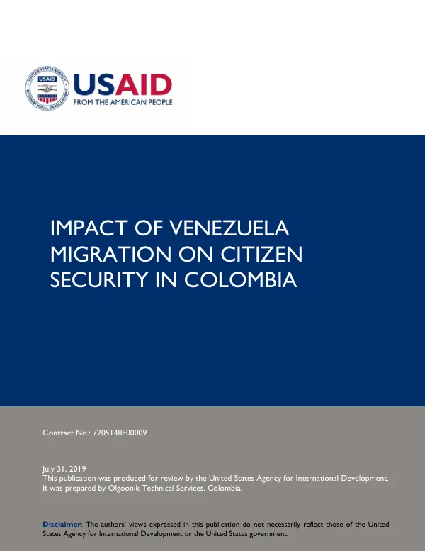 Impact of Venezuela Migration on Citizen Security in Colombia
