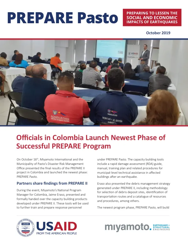 Officials in Colombia Launch Newest Phase of Successful PREPARE Program
