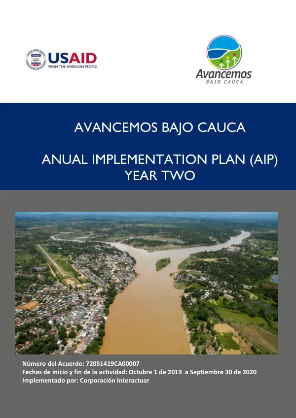 Anual Implementation Plan (AIP) Year Two: Avancemos Bajo Cauca