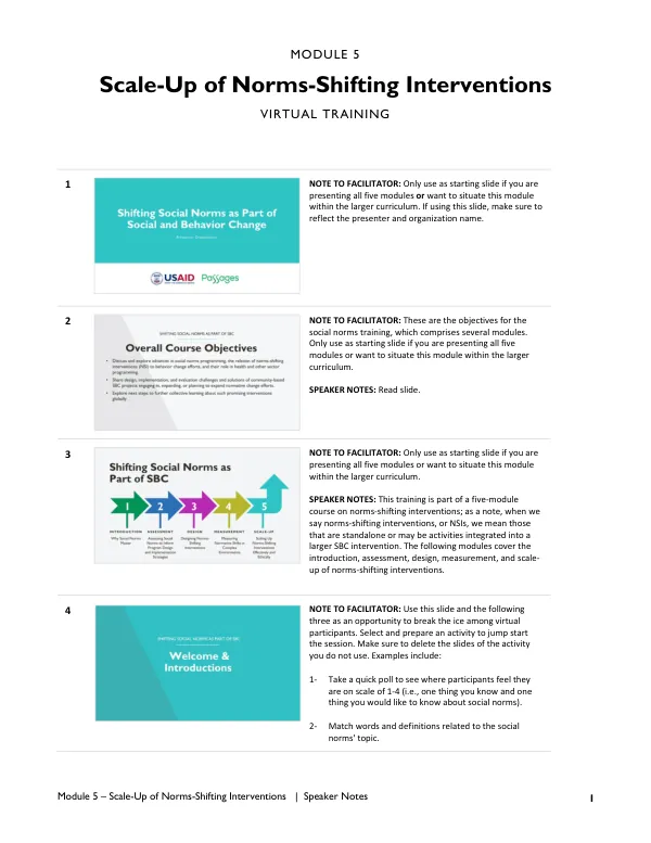 Module 5 – Scale-Up of Norms-Shifting Interventions