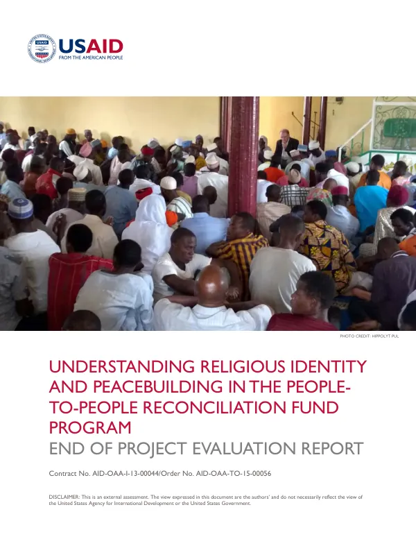 Understanding Religious Identity and Peacebuilding in the People-to-People Reconciliation Fund Program - Final Report