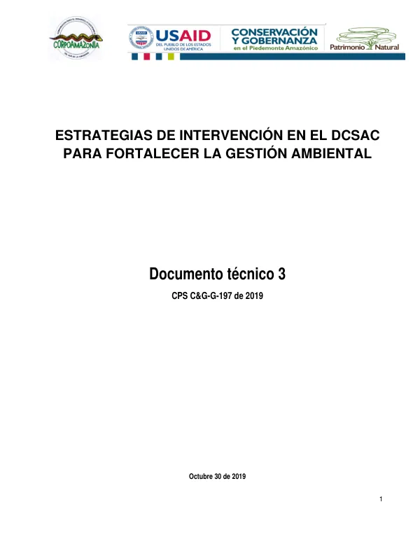 Estrategias de Intervención en el DCSAC para Fortalecer la Gestión Ambiental