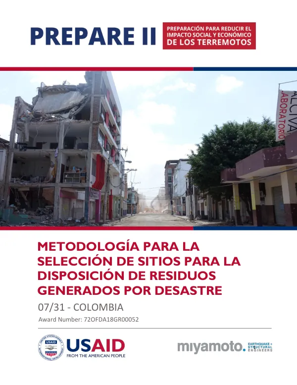Metodología para la selección de sitios para la disposición de residuos generados por desastre
