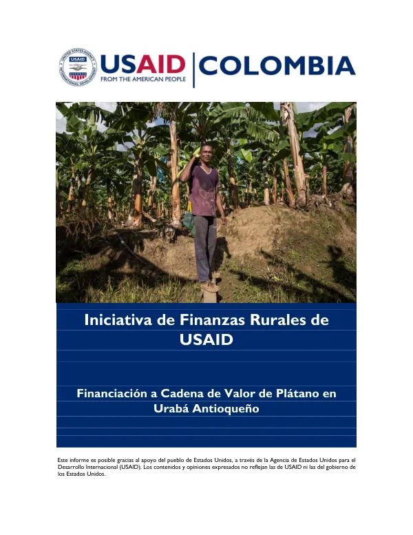 Financiación a Cadena de Valor de Plátano en Urabá Antioqueño
