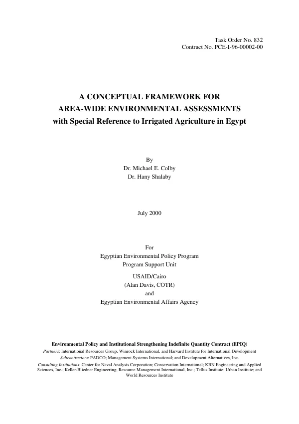 Synthesis report : the Central Tunisia rural potable water institutions project -- 1986-1991 (USAID project number 664-0337)