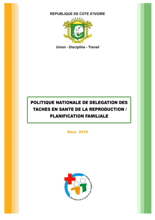Politique Nationale de Délégation des Taches en Santé de la Reproduction/Planification Familiale