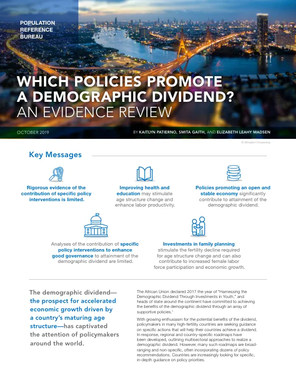 Which Policies Promote a Demographic Dividend? An Evidence Review