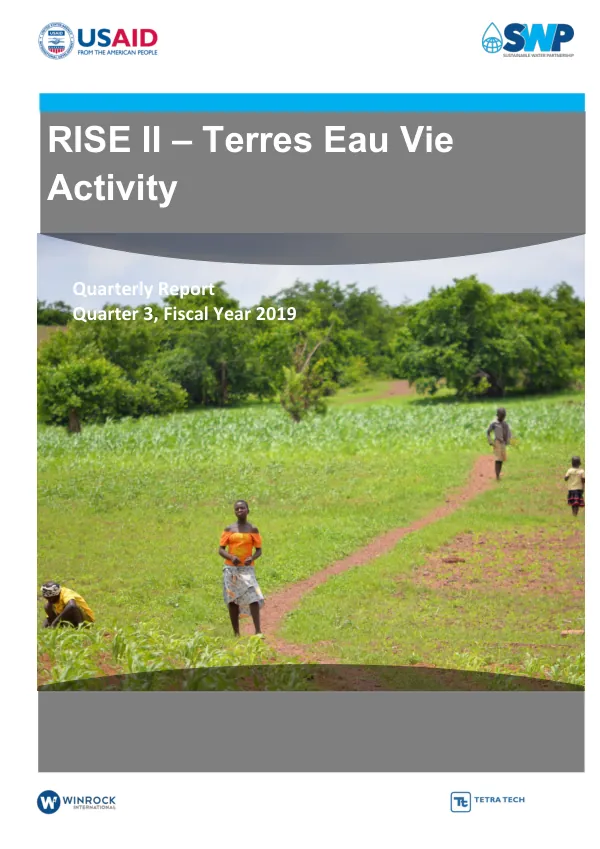 Quarterly Report for Terres Eau Vie Activity, Q3, FY2019
