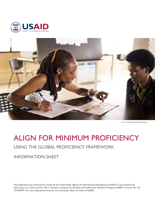 ALIGN FOR MINIMUM PROFICIENCY USING THE GLOBAL PROFICIENCY FRAMEWORK - INFORMATION SHEET