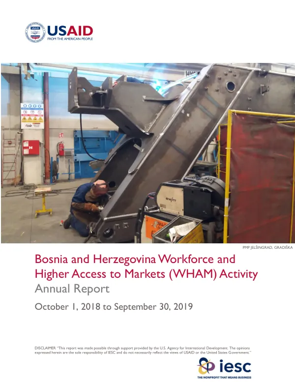 Workforce and Higher Access to Markets (WHAM) Activity Annual Report, October 1, 2018 to September 30, 2019