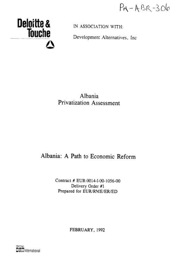 Albania : a path to economic reform