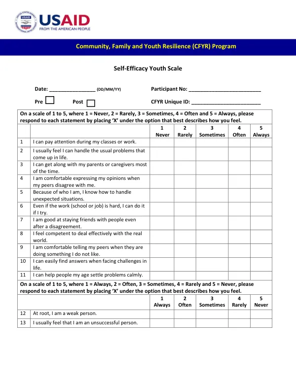 Self-Efficacy Youth Scale