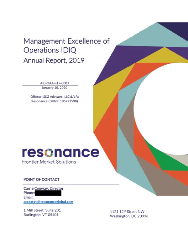 Management Excellence for Operations (MEO) Annual Report