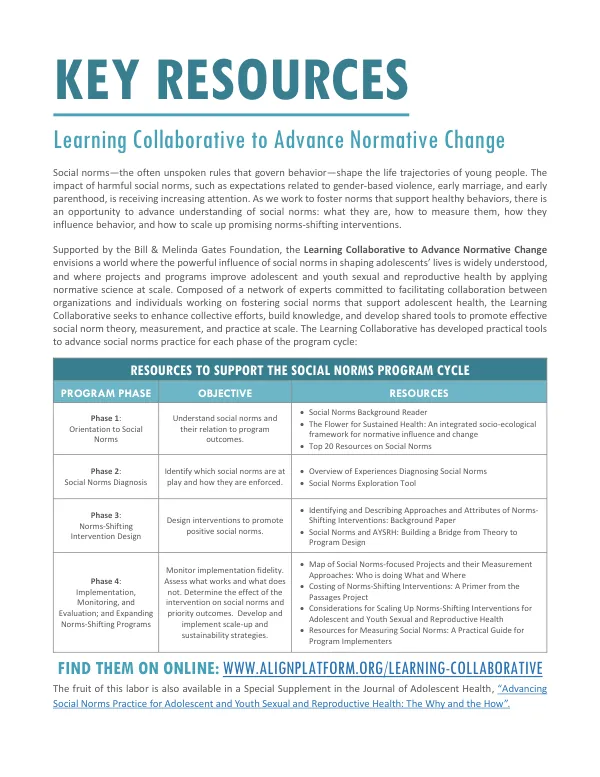 Key Resources: Learning Collaborative to Advance Normative Change