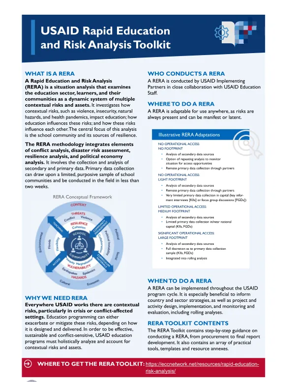 USAID Rapid Education and Risk Analysis Toolkit