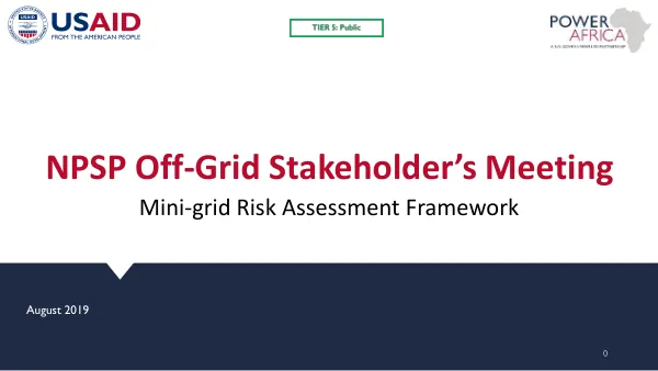 Mini-grid Risk Assessment Framework
