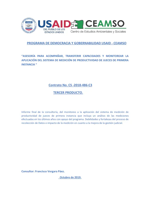 Final Report: Implementation of the Productivity Measurement System for Judges of First Instance