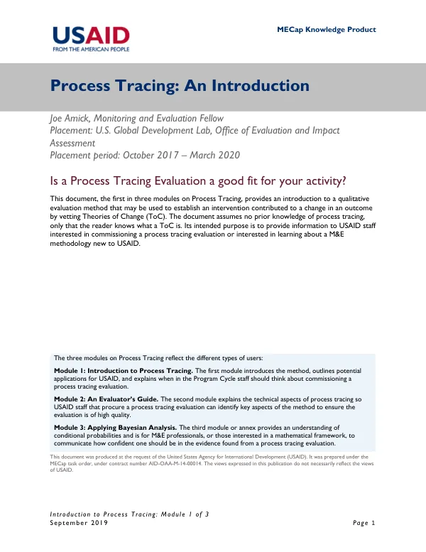 Introduction to Process Tracing: Module 1 of 3