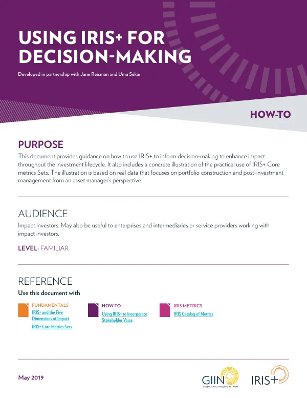 Using IRIS+ for Decision-Making