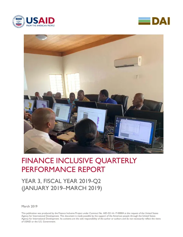 Finance Inclusive FY2019_Q2_Quarterly Performance Report