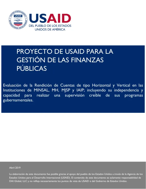 Proyecto de USAID para la Gestión de las Finanzas Públicas