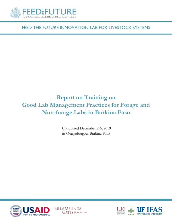Report on Training on Good Lab Management Practices for Forage and Non-forage Labs in Burkina Faso
