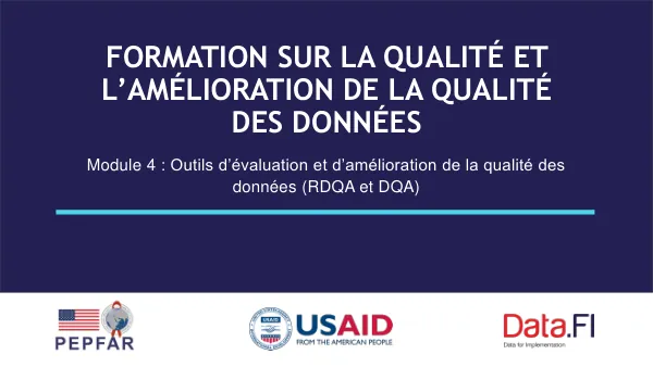 Formation sur la qualité et l'amélioration de la qualité des données