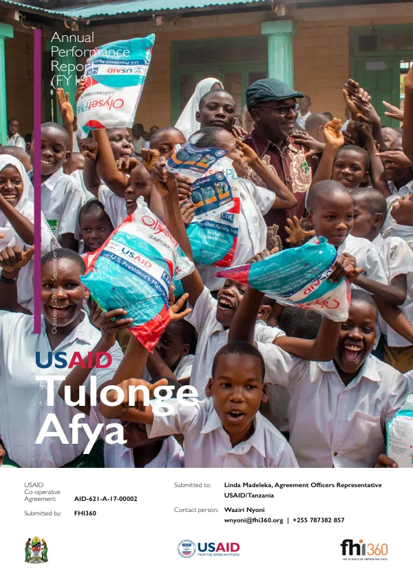 USAID TULONGE AFYA ANNUAL REPORT | OCT 2018 - SEP 2019