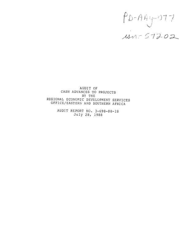 AID contract number 524-0313-C-00-2035-00 with Development Associates, Inc. to provide technical assistance support to the PVO co-financing project