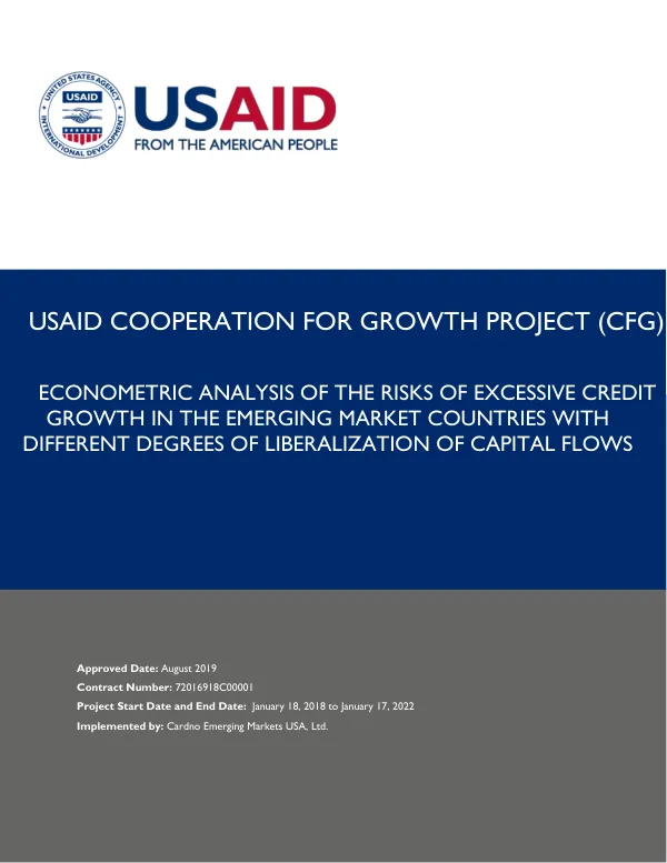 ECONOMETRIC ANALYSIS OF THE RISKS OF EXCESSIVE CREDIT GROWTH IN THE EMERGING MARKET COUNTRIES WITH DIFFERENT DEGREES OF LIBERALIZATION OF CAPITAL FLOWS